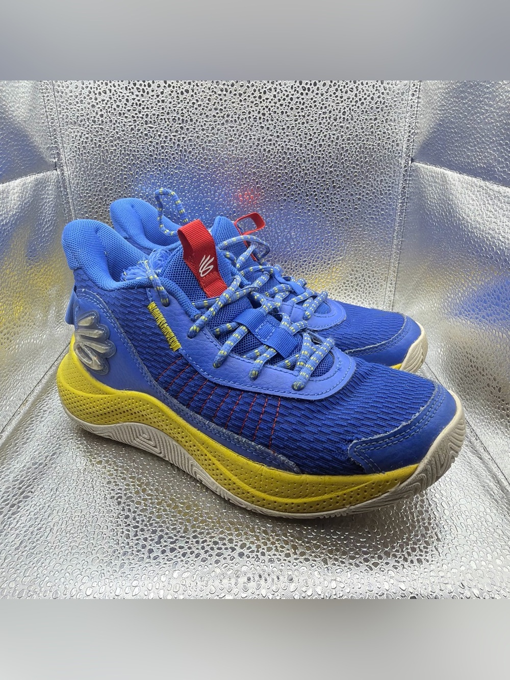 Under Armour Curry 3Z7 Blue Yellow White Basketball Shoes